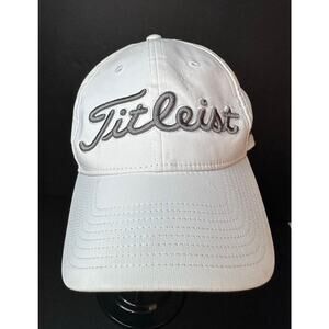Titleist White Hat Cap Pro V1 FJ FootJoy Golf Tour Performance Adjustable